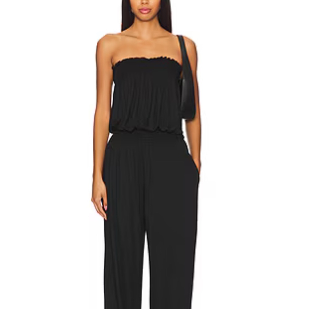 Lovers + Friends Black Strapless Jumpsuit
